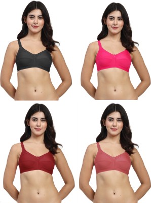 LILY C703 Women Minimizer Non Padded Bra(Black, Pink, Maroon, Maroon)