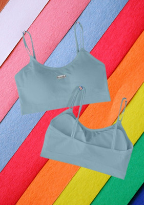 DARKVELLY JEJYOTIS181 Women T-Shirt Lightly Padded Bra(Blue)