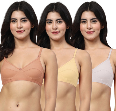 LILY anpas Women Everyday Non Padded Bra(Brown, Beige, White)