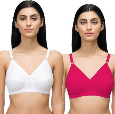 Arise Beauty Women Everyday Non Padded Bra(White, Pink)