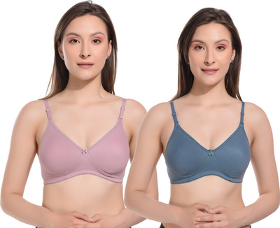 Viral Girl NA Women T-Shirt Lightly Padded Bra(Pink, Blue)