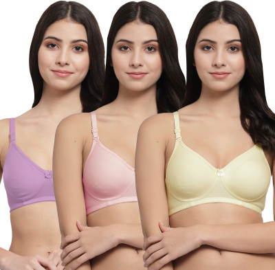 Docare Women T-Shirt Lightly Padded Bra(Yellow, Pink, Purple)