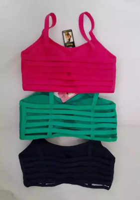 NAVRISE Women 6 Patti I Padded Bra I EveryDay Wear I Light Padded I Pack Of 3 Women Everyday Lightly Padded Bra(Pink, Green, Black)