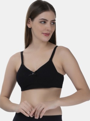 Piftif Padded Seamless soft fabric Women Minimizer Lightly Padded Bra(Black)