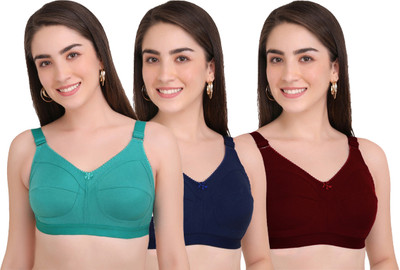 Winsure Full coverage heavy bust Premium Net bra Women T-Shirt Non Padded Bra(Multicolor)