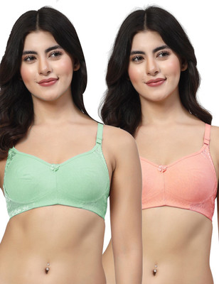 LILY inimad Women Everyday Non Padded Bra(Green, Pink)
