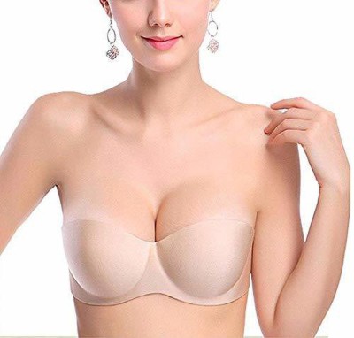 ATTIRE OUTFIT Half cups wings features boost bump for exceptional push up enhancement Women Push-up Lightly Padded Bra(Beige)