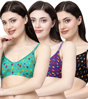 Docare LittleHeart Women Minimizer Non Padded Bra(Green, Purple, Black)