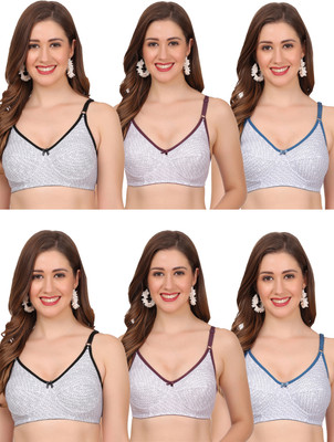 FigureFit Rockstar Women Everyday Non Padded Bra(Black, Maroon, Blue)