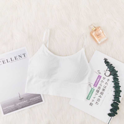 GURED Women Cami Bra Lightly Padded Bra(White)