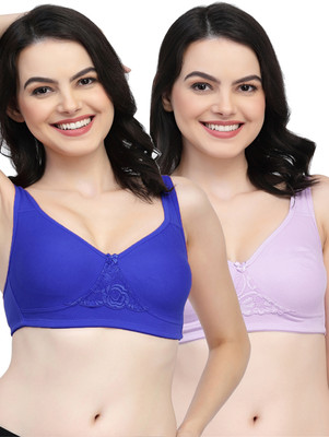 COLLEGE GIRL CG1214 Double Layered Women T-Shirt Non Padded Bra(Dark Blue, Purple)
