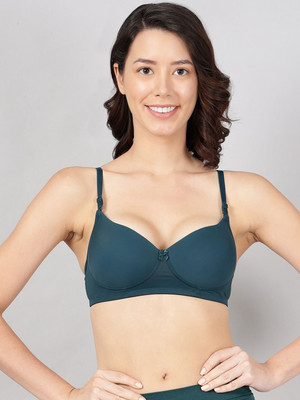 BRANKLY URJA FANCY Women's Lycra Padded Non-Wired Regular Bra Women Push-up Lightly Padded Bra(Green)