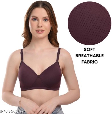 Bewild Dot-Padded Women Full Coverage Lightly Padded Bra(Purple)