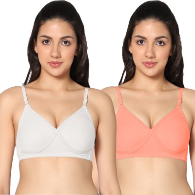 in care Women T-Shirt Non Padded Bra(White, Pink)
