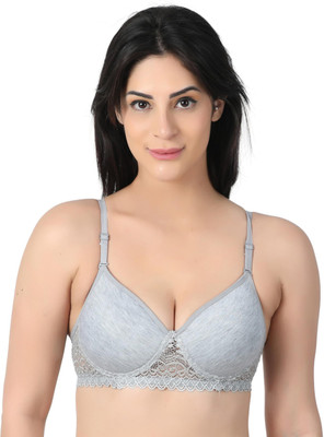 RAHA S.G Lingerie bra for women & girls Women T-Shirt Lightly Padded Bra(Grey)