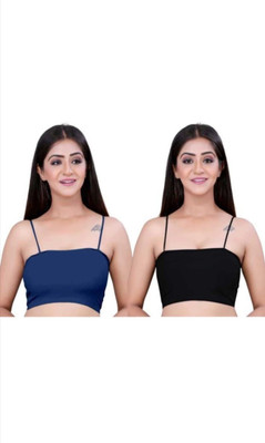 BRANKLY URJA Women Cami Bra Lightly Padded Bra Women Cami Bra Lightly Padded Bra(Black, Dark Blue)