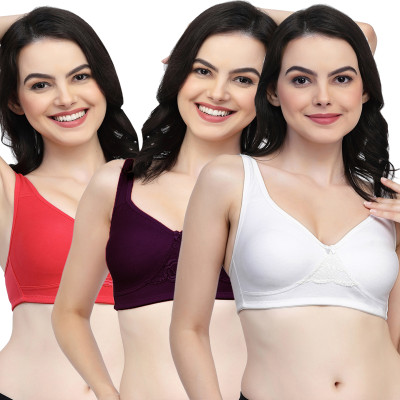 COLLEGE GIRL CG1214 Double Layered Women Everyday Non Padded Bra(White, Purple, Red)