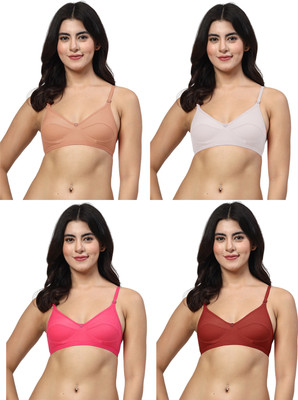 LILY anpas Women Everyday Non Padded Bra(White, Brown, Maroon, Pink)