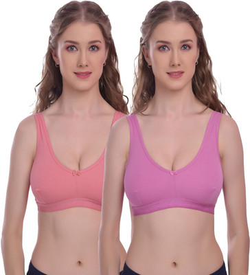 elina Women Sports Non Padded Bra(Pink, Red)