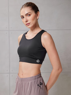 TECHNOSPORT W130 Women Sports Lightly Padded Bra(Black)