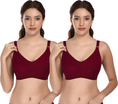 Auletics Women Full Coverage Non Padded Bra(Maroon)