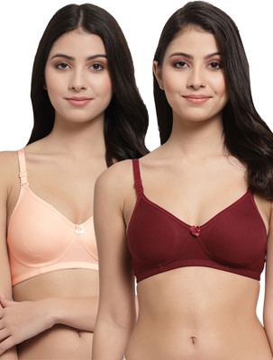 Docare Women T-Shirt Lightly Padded Bra(Maroon, Orange)