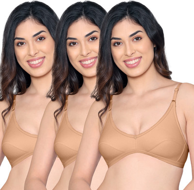 kalyani Vidhi Non-Padded Wirefree Lace Neck Everyday Bra Women Everyday Non Padded Bra(Yellow)