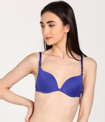 PrivateLifes PrivateLifes Pushup Padded Front Open Multiway Push-Up Bra Women Push-up Heavily Padded Bra(Blue)