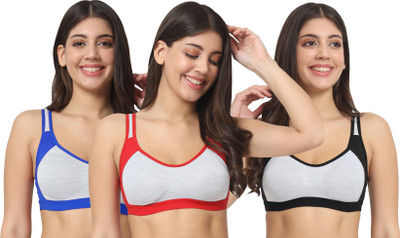 Lady One Women Sports Non Padded Bra(Multicolor)