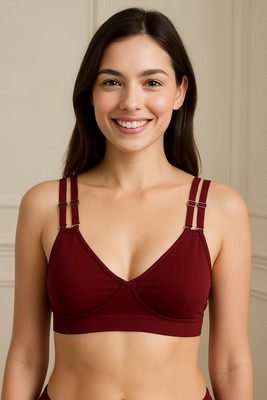 vesmera Women T-Shirt Non Padded Bra(Maroon)