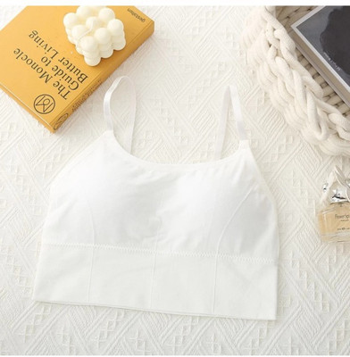 BRANKLY Women Cami Bra Lightly Padded Bra Women Cami Bra Lightly Padded Bra(White)