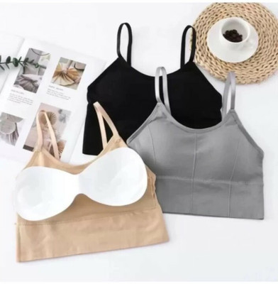 BRANKLY WOMEN SOPRTS LIGHTLY PADDED BRA Women Cami Bra Lightly Padded Bra(Black, Beige, Grey)