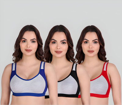 ASHMIRAS Pack of 6 Women Stick-on Non Padded Bra(Red, Blue, Black)