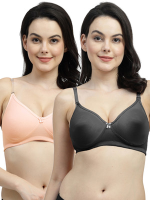 Shyam Sons FLAIR NWFemina Double Layered Cup Women T-Shirt Non Padded Bra(Black, Orange)