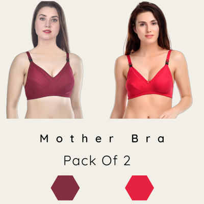 VEDANTVIKENTERPRISES Brest Feeding Nursing Bra For Womens Combo Pk-2 Women Maternity/Nursing Non Padded Bra(Multicolor)