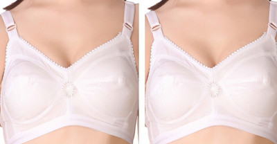 Hothy Cotton Women Full Coverage Non Padded Bra(White)