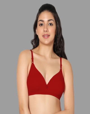 Eden Women T-Shirt Non Padded Bra(Red)