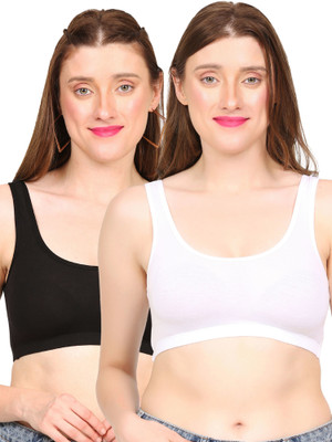 Mysha Women Everyday Non Padded Bra(Black, White)