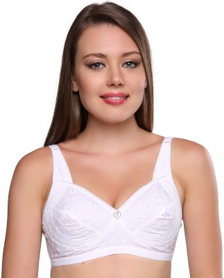 Trylo Women Full Coverage Non Padded Bra(White)