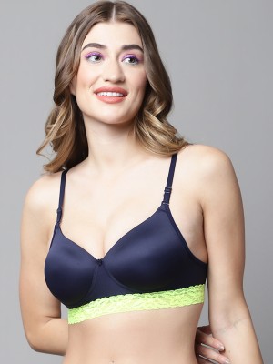 PrettyCat Women T-Shirt Lightly Padded Bra(Blue)