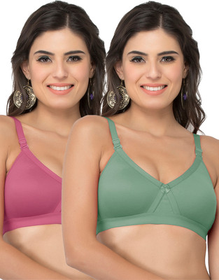 COLLEGE GIRL CG1304 Women Minimizer Lightly Padded Bra(Green, Purple)