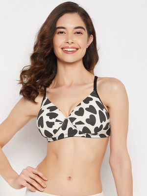Clovia BR2361K18 Women T-Shirt Lightly Padded Bra(White, Black)