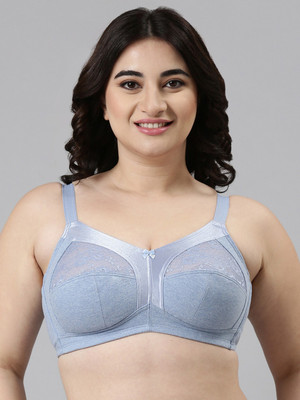 Enamor Full Coverage, Wirefree A014 Super Contouring M-frame Full Support Fab-Cool Women Full Coverage Non Padded Bra(Blue)