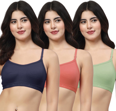 LILY 3321Mino Women Sports Non Padded Bra(Dark Blue, Red, Green)