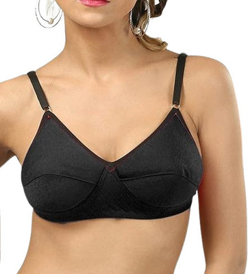 Chic Hook Padded foam cotton blend fabric fancy everyday bra Women Everyday Lightly Padded Bra(Black)
