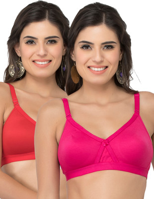 COLLEGE GIRL CG1304 Women Minimizer Lightly Padded Bra(Pink, Red)