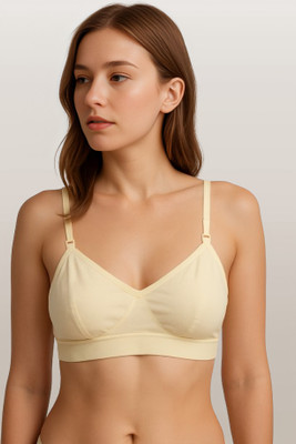 HERBLOURE TEEN Women T-Shirt Non Padded Bra(Yellow)
