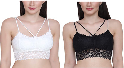 R S ENTERPRISES Women Full Coverage Lightly Padded Bra(Black, White)
