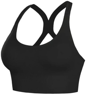 Taurino Women Sports Lightly Padded Bra(Black)