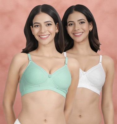 Susie Women T-Shirt Lightly Padded Bra(Green, Grey)